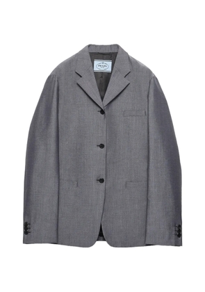 Prada single-breasted kid-mohair jacket - Grey
