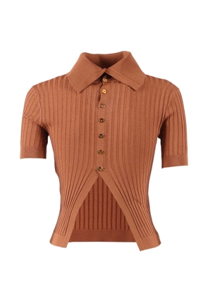 Elisabetta Franchi ribbed roll-neck top - Brown