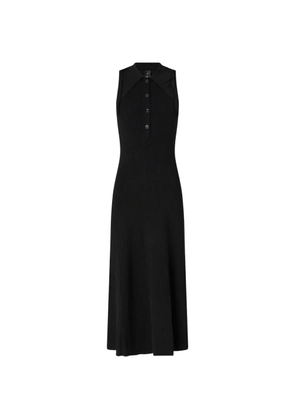 PINKO collared ribbed maxi dress - Black