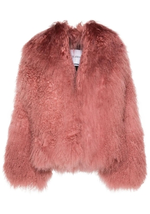 The Attico brushed shearling jacket - Pink