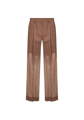 Brunello Cucinelli pleat wide trousers - Brown
