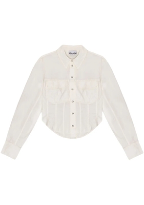 GANNI boned shirt - White