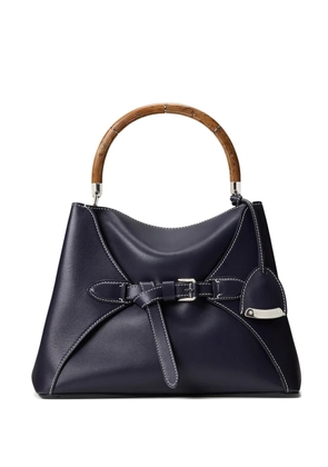 Ralph Lauren Collection The Ralph wood-handle leather tote bag - Blue