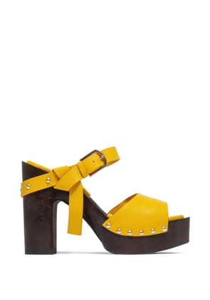 Bernardo Luxor studded platform heeled sandals - Yellow
