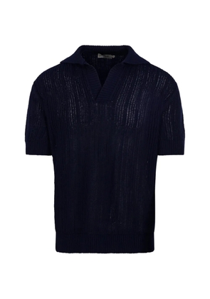 Altea V-neck open-knit T-shirt - Blue