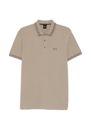 BOSS short-sleeve striped polo shirt - Brown
