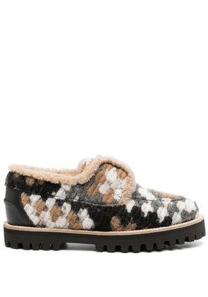 Le Silla Yacht shearling-lining felted loafers - Black