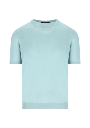 Tagliatore ribbed trim T-shirt - Blue