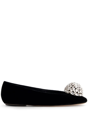 Giambattista Valli crystal-embellished ballerina shoes - Black