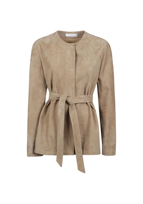 Max Mara belted suede jacket - Neutrals