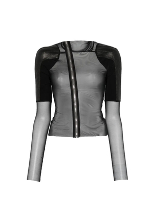 Rick Owens shoulder-panels zip-up jacket - Black