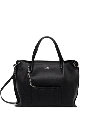 Armani Exchange logo-detail pocket tote bag - Black