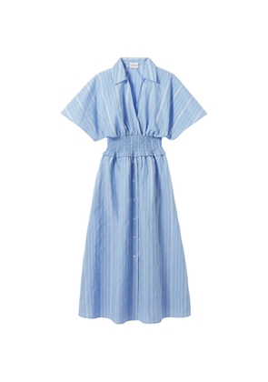 Claudie Pierlot striped shirred cotton dress - Blue