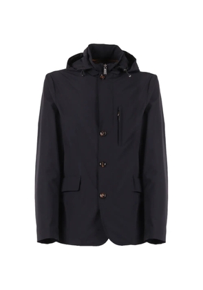 Moorer hooded buttoned jacket - Blue