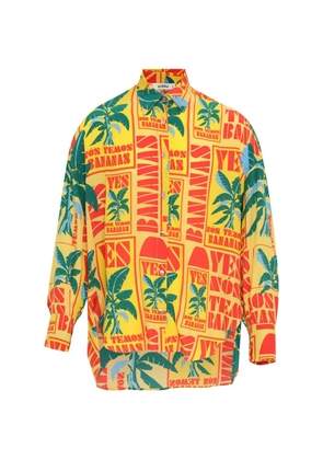 Amir Slama palm-print shirt - Yellow