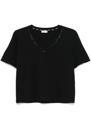 LIU JO crystal-embellished logo T-shirt - Black
