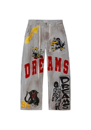 Vale logo-detail pinstripe trousers - Grey