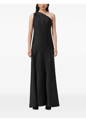 AllSaints Monica draped one-shoulder maxi dress - Black
