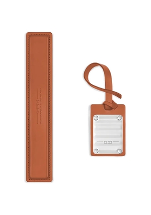 FPM Milano logo-detail address tag - Brown