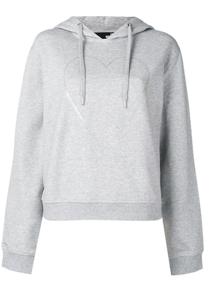 Love Moschino logo heart print hoodie - Grey