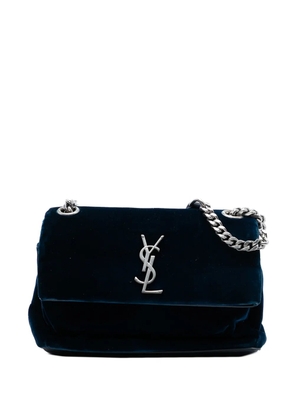 Saint Laurent Pre-Owned 2017 Small Velvet Monogram West Hollywood crossbody bag - Blue