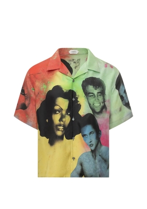 Versace short-sleeved printed silk shirt - Yellow