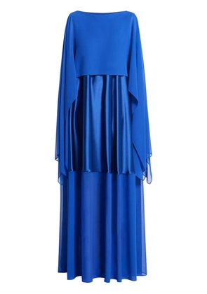 Talbot Runhof Loggia crepe cape gown - Blue