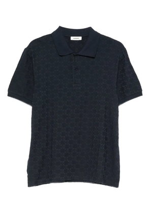 SANDRO square-pattern polo shirt - Blue