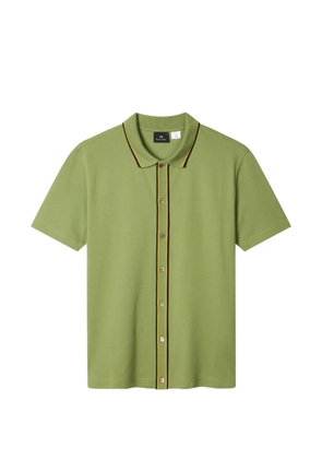 PS Paul Smith button stripe polo shirt - Green