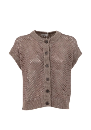 Peserico knitted short-sleeve cardigan - Neutrals