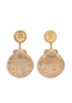 Roberto Cavalli shell drop earrings - Gold