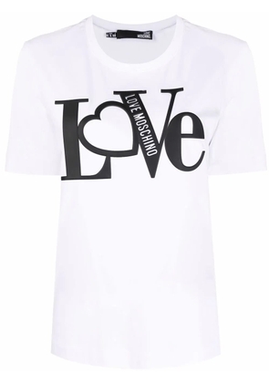 Love Moschino slogan-print short-sleeved T-shirt - White