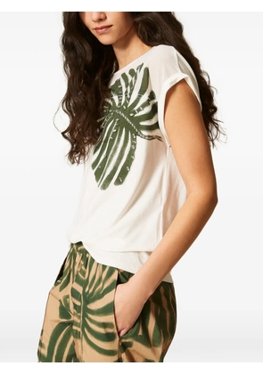TWINSET print embroidered T-shirt - White