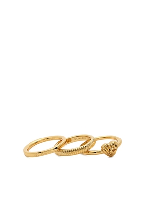 Coach heart textured ring (set of three) - Gold