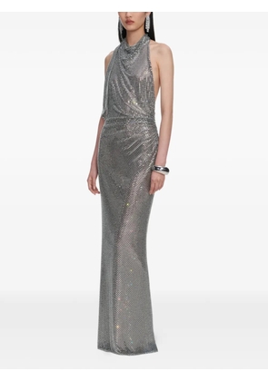 Self-Portrait embellished cowl-neck maxi dress - Silver