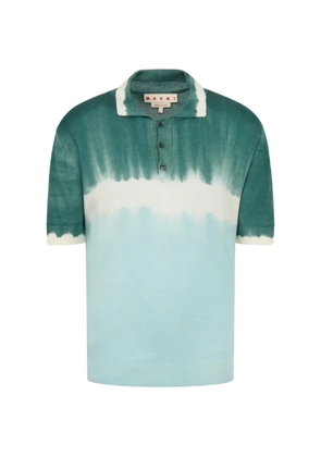 Marni tie-dye ribbed polo shirt - Green