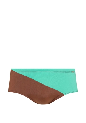 Amir Slama colour-block swimming trunks - Brown