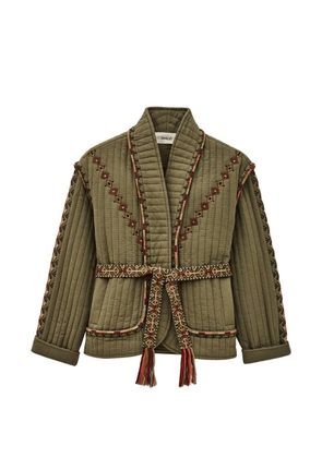 Ba&Sh Cocoon quilted embroidered jacket - Green