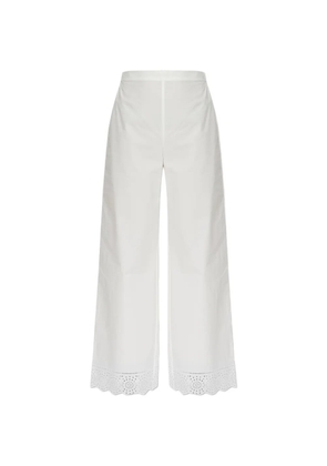 By Malene Birger Gretana broderie-anglaise trousers - White