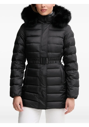Geox Catria hooded belted coat - Black