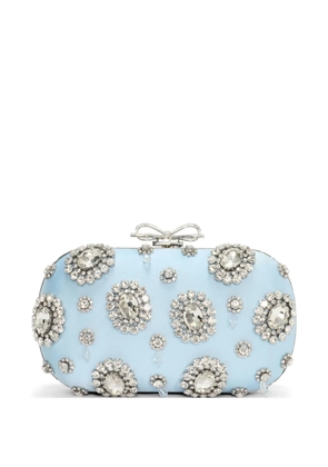 Self-Portrait embellished clutch bag - Blue
