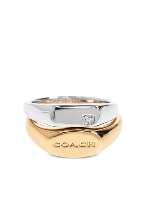 Coach logo plaque ring set of two - Silver