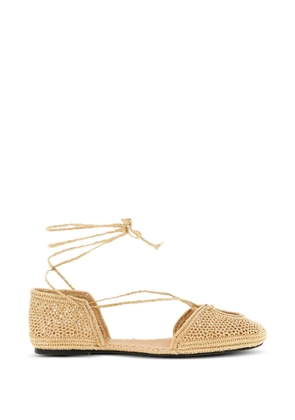 ODISSI Lima raffia ballet flats - Neutrals