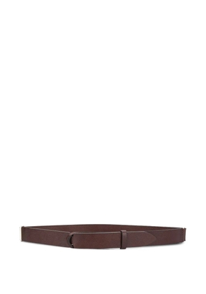 Orciani saffiano-leather no-buckle belt - Brown