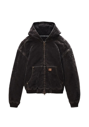 Alexander Wang Flocked oversized denim jacket - Grey