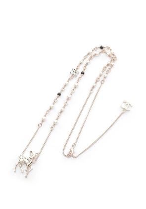 CHANEL Pre-Owned 1986-1988 deer-pendant necklace - Gold