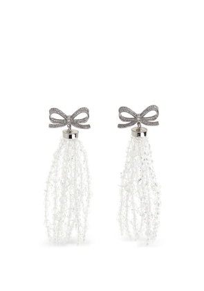 Self-Portrait bow beaded earrings - Silver