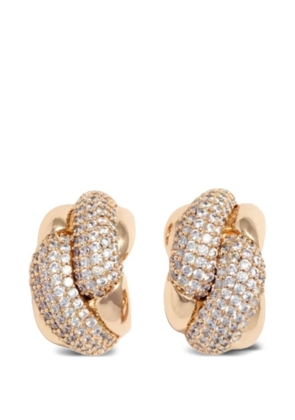 Self-Portrait crystal-embellishment earrings - Gold