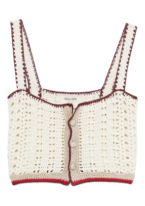 Forte Forte crochet button top - Neutrals