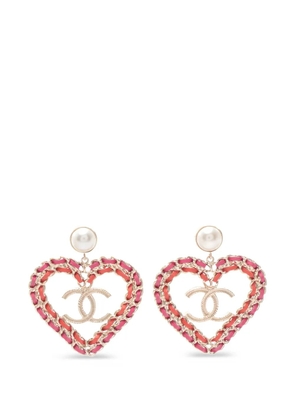 CHANEL Pre-Owned 1986-1988 heart-shape earrings - Gold